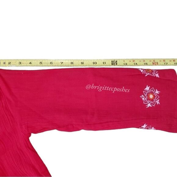 P . T . Red 100% Cotton ¾ Sleeves Top - Picture 8 of 12